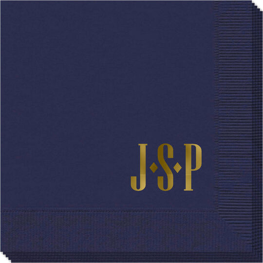 Simple 3 Initials Monogram Napkins